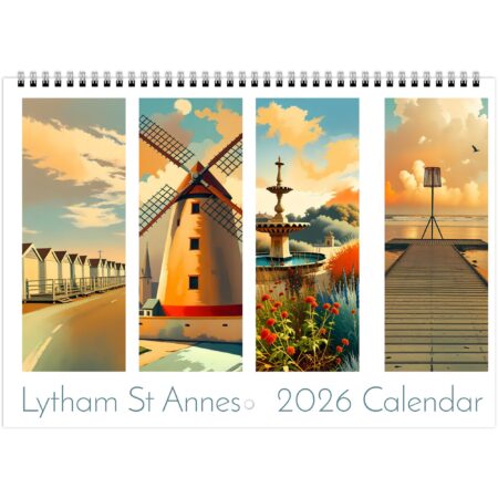 Lytham St Annes Retro 2026 Calendar - Wall Art - Eco-Friendly Design